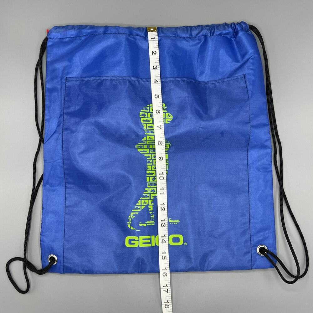 Geico Promo Drawstring Cinch Sack School Tote Gym Beach Travel Bag Blue NWOT - Picture 3 of 7
